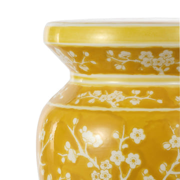 Cherry Blossom 17.75" Ceramic Garden Stool